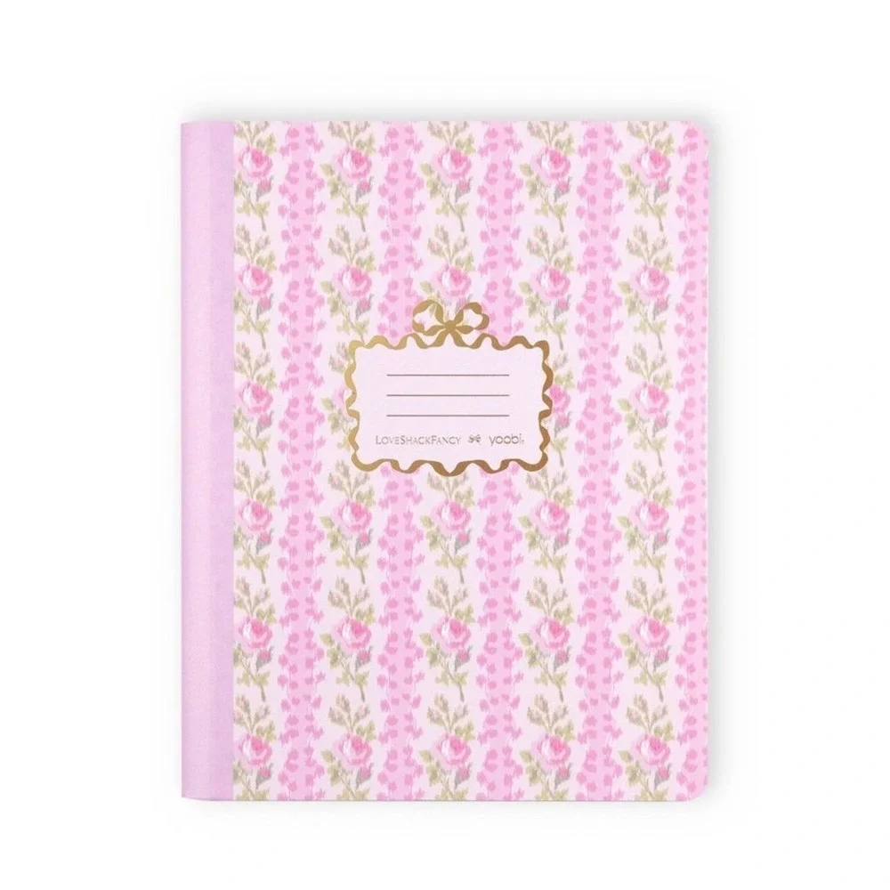 Love Shack Fancy Composition Notebook Pencil Set Blooming Heirloom Pink NEW